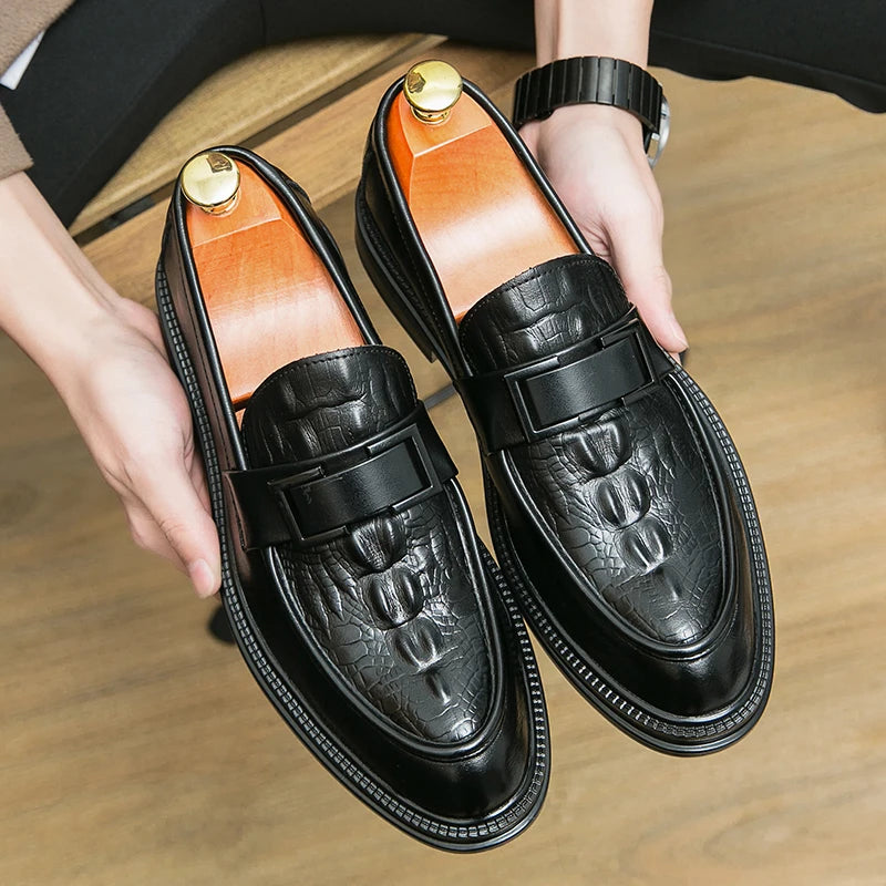 Genuine Leather Crocodile Shoes