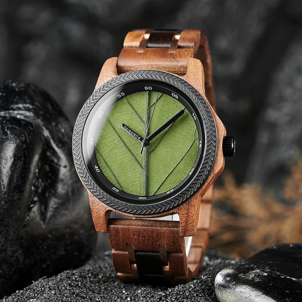 Unique Leaf Dial Watch